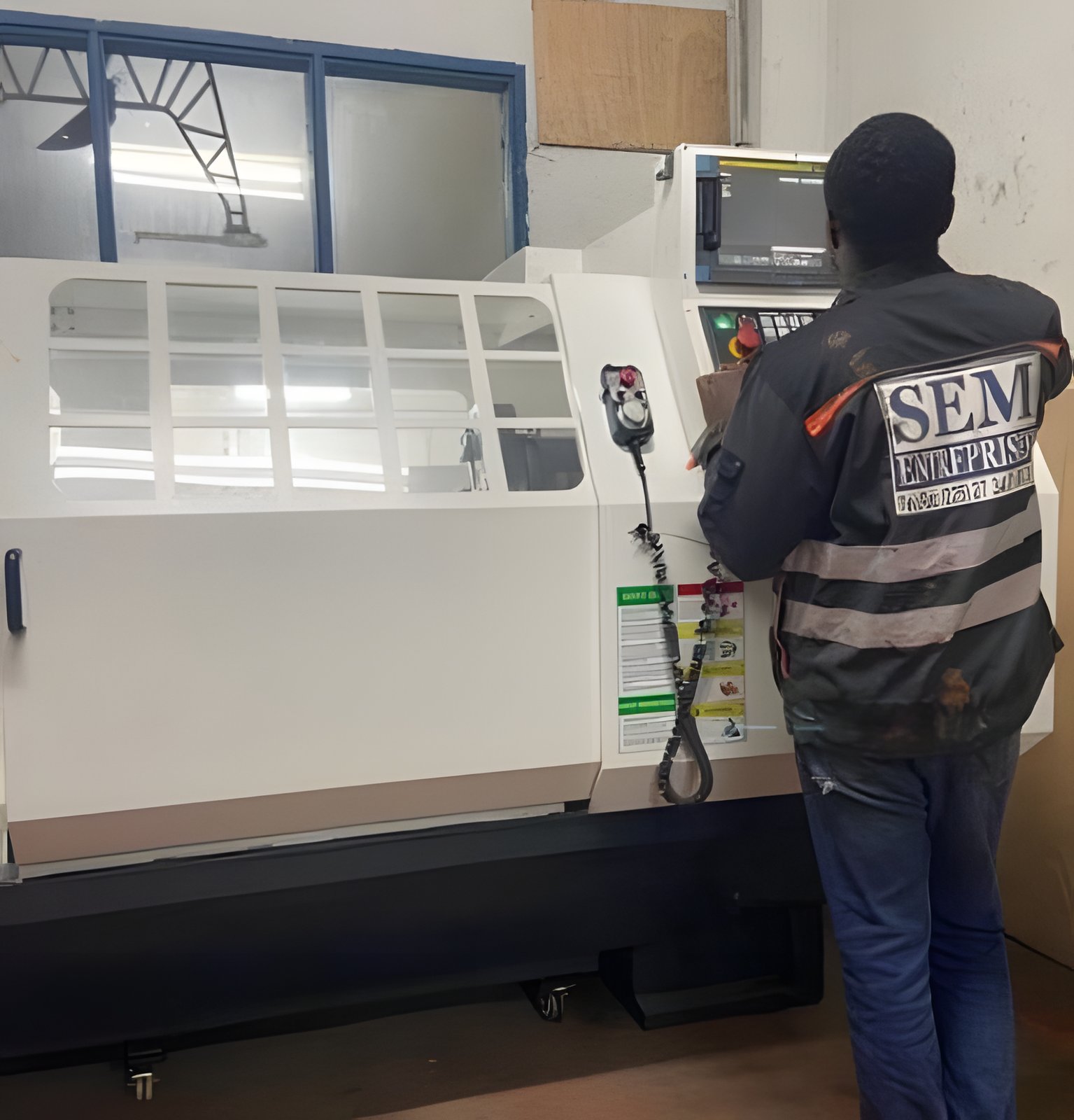 Technicien SEM sur un tour à commande numérique